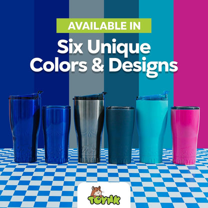 Double Walled Vacuum Insulated Stainless Steel Tumbler With Flip Top Lid Keeps Hot and Cold, Travel Coffee Mug Leakproof Lid, 30 Ounces, Matte Teal Blue