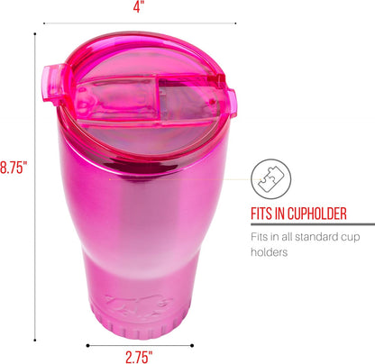 Double Walled Vacuum Insulated Stainless Steel Tumbler With Flip Top Lid Keeps Hot and Cold, Travel Coffee Mug Leakproof Lid, 30 Ounces, Matte Teal Blue
