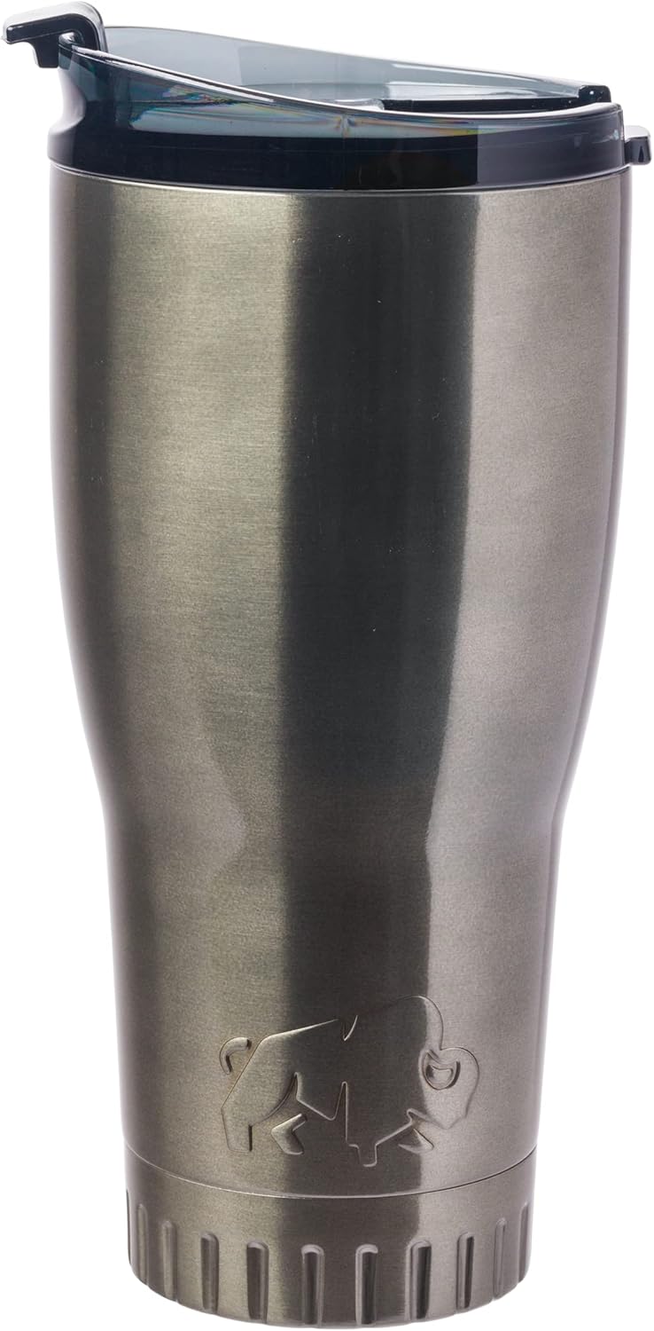 Double Walled Vacuum Insulated Stainless Steel Tumbler With Flip Top Lid Keeps Hot and Cold, Travel Coffee Mug Leakproof Lid, 30 Ounces, Matte Teal Blue