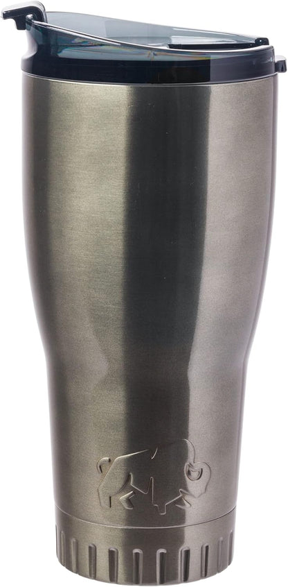 Double Walled Vacuum Insulated Stainless Steel Tumbler With Flip Top Lid Keeps Hot and Cold, Travel Coffee Mug Leakproof Lid, 30 Ounces, Matte Teal Blue