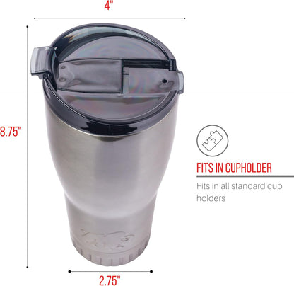 Double Walled Vacuum Insulated Stainless Steel Tumbler With Flip Top Lid Keeps Hot and Cold, Travel Coffee Mug Leakproof Lid, 30 Ounces, Matte Teal Blue