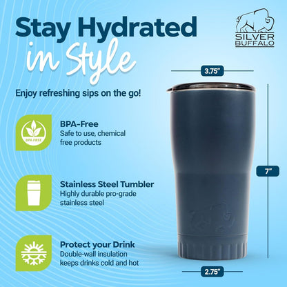 Double Walled Vacuum Insulated Stainless Steel Tumbler With Flip Top Lid Keeps Hot and Cold, Travel Coffee Mug Leakproof Lid, 30 Ounces, Matte Teal Blue