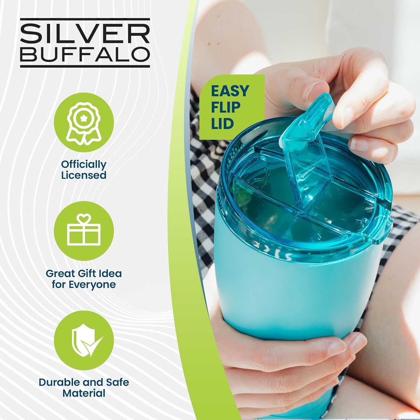 Double Walled Vacuum Insulated Stainless Steel Tumbler With Flip Top Lid Keeps Hot and Cold, Travel Coffee Mug Leakproof Lid, 30 Ounces, Matte Teal Blue
