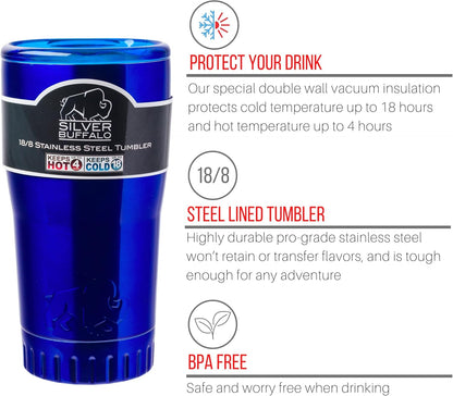 Double Walled Vacuum Insulated Stainless Steel Tumbler With Flip Top Lid Keeps Hot and Cold, Travel Coffee Mug Leakproof Lid, 30 Ounces, Matte Teal Blue