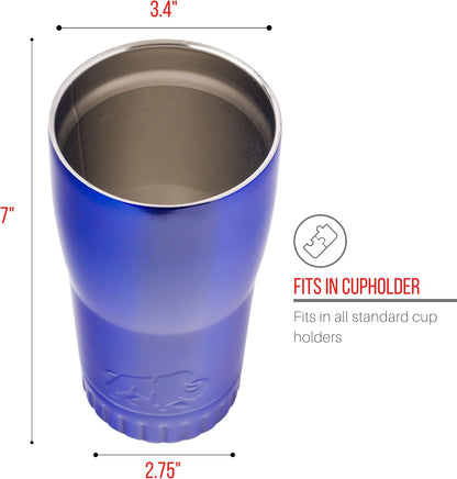 Double Walled Vacuum Insulated Stainless Steel Tumbler With Flip Top Lid Keeps Hot and Cold, Travel Coffee Mug Leakproof Lid, 30 Ounces, Matte Teal Blue