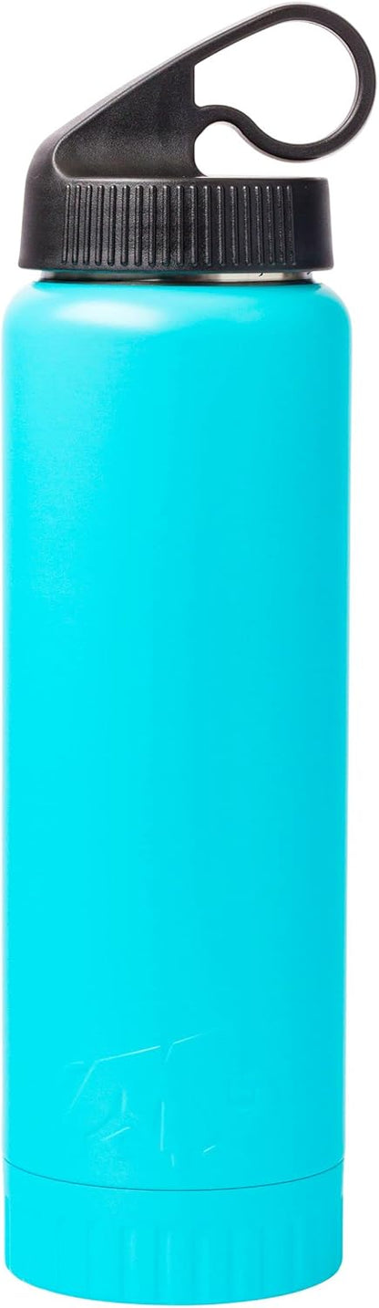 Double Walled Vacuum Insulated Stainless Steel Tumbler With Flip Top Lid Keeps Hot and Cold, Travel Coffee Mug Leakproof Lid, 30 Ounces, Matte Teal Blue