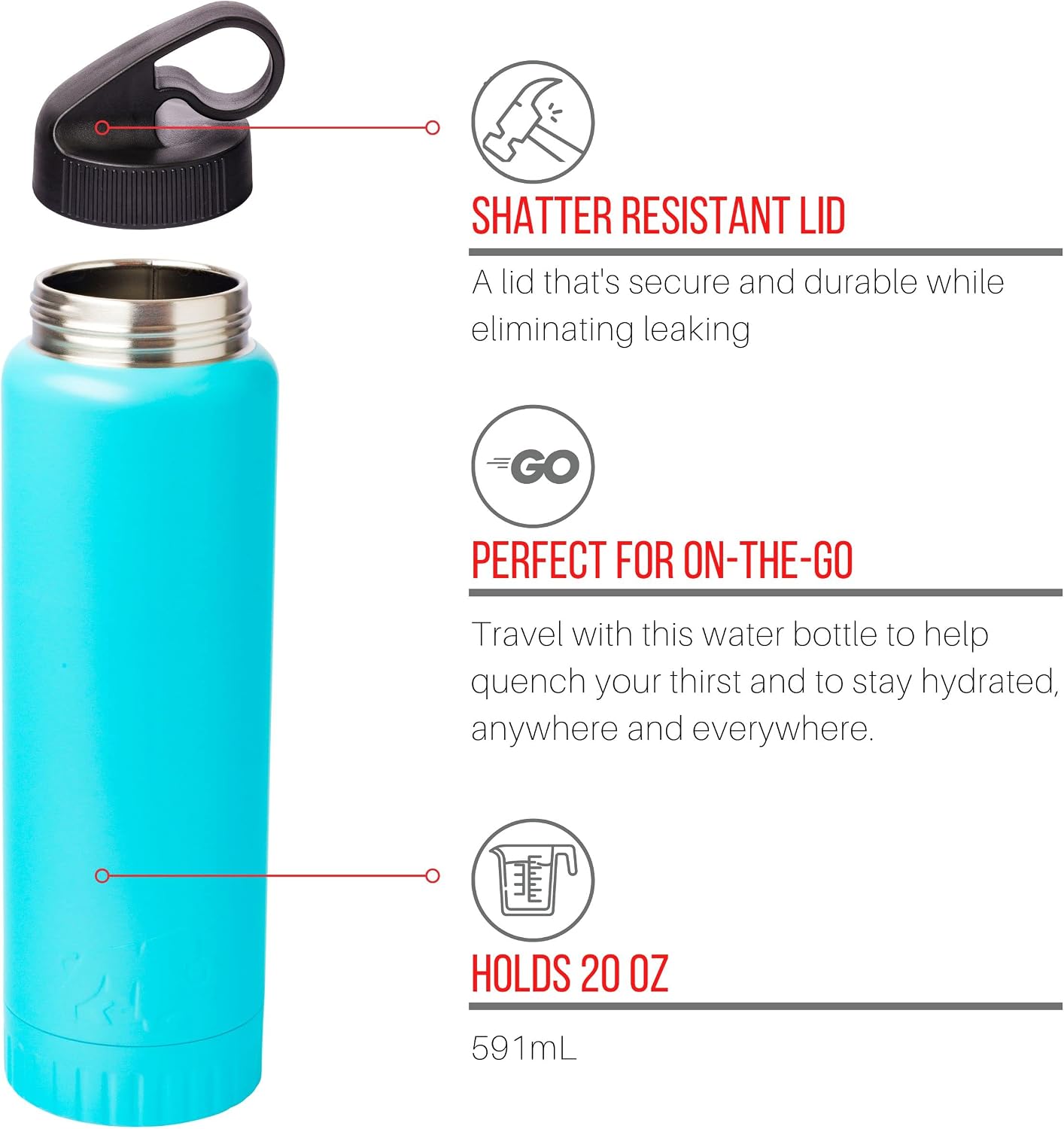 Double Walled Vacuum Insulated Stainless Steel Tumbler With Flip Top Lid Keeps Hot and Cold, Travel Coffee Mug Leakproof Lid, 30 Ounces, Matte Teal Blue