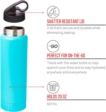 Double Walled Vacuum Insulated Stainless Steel Tumbler With Flip Top Lid Keeps Hot and Cold, Travel Coffee Mug Leakproof Lid, 30 Ounces, Matte Teal Blue