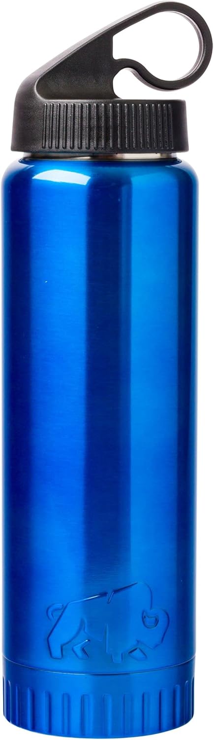 Double Walled Vacuum Insulated Stainless Steel Tumbler With Flip Top Lid Keeps Hot and Cold, Travel Coffee Mug Leakproof Lid, 30 Ounces, Matte Teal Blue