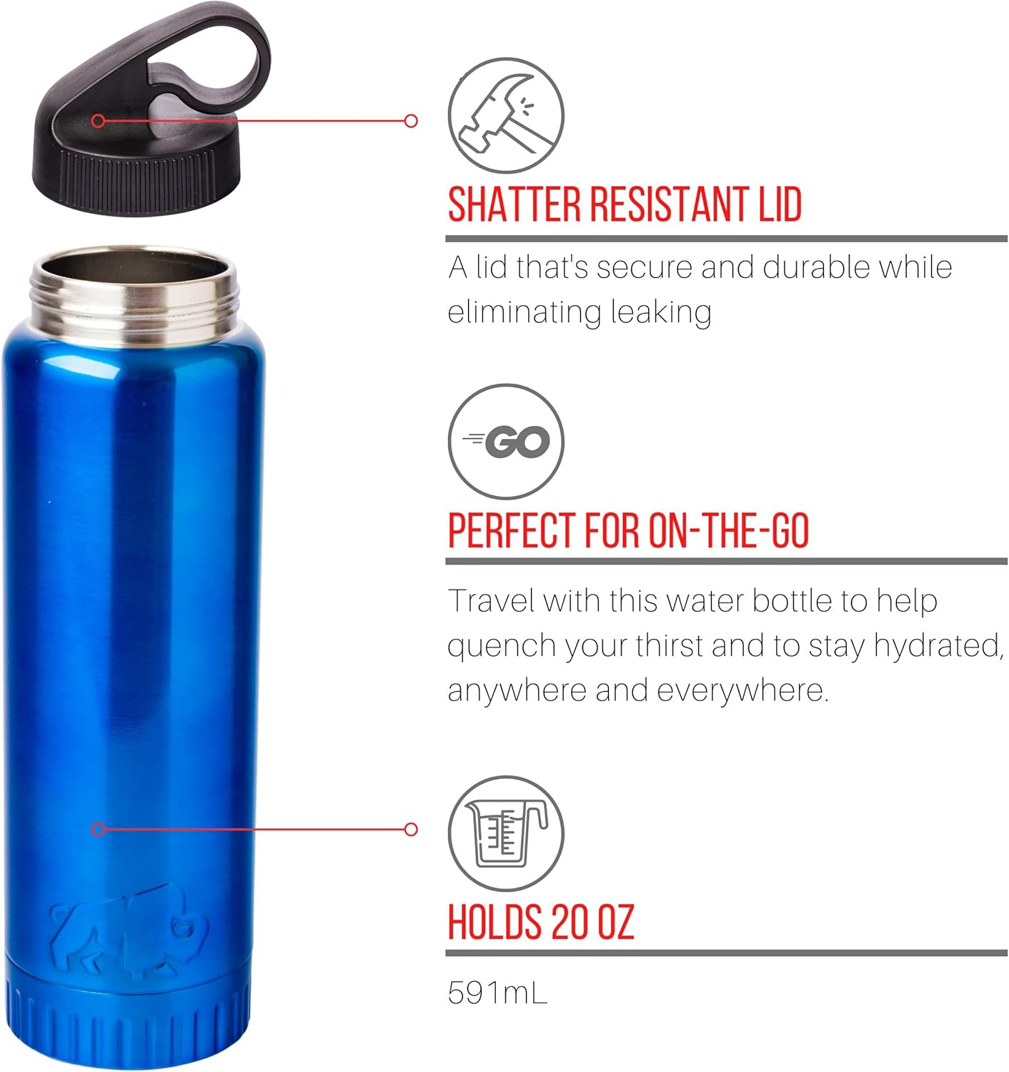 Double Walled Vacuum Insulated Stainless Steel Tumbler With Flip Top Lid Keeps Hot and Cold, Travel Coffee Mug Leakproof Lid, 30 Ounces, Matte Teal Blue