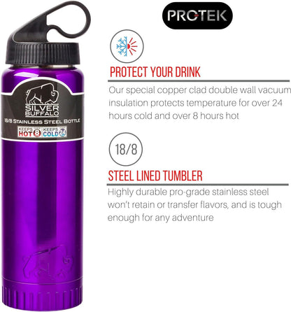 Double Walled Vacuum Insulated Stainless Steel Tumbler With Flip Top Lid Keeps Hot and Cold, Travel Coffee Mug Leakproof Lid, 30 Ounces, Matte Teal Blue