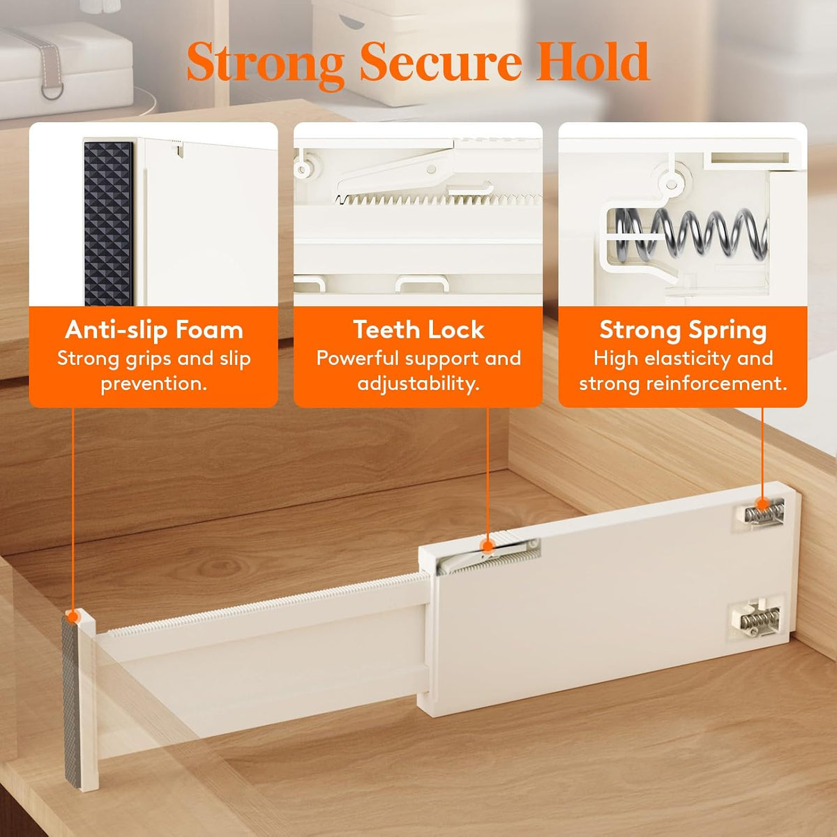 4" High Upgrade Drawer Divider, Adjustable Drawer Organizer Clothes