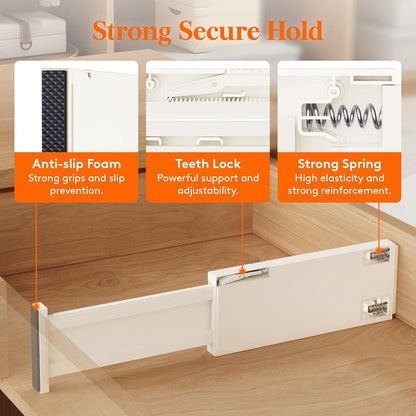 4" High Upgrade Drawer Divider, Adjustable Drawer Organizer Clothes