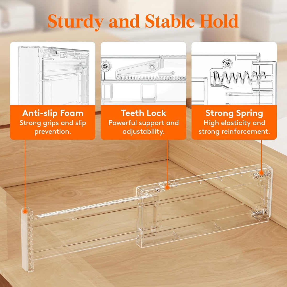 4" High Upgrade Drawer Divider, Adjustable Drawer Organizer Clothes