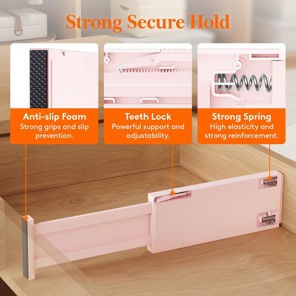 4" High Upgrade Drawer Divider, Adjustable Drawer Organizer Clothes
