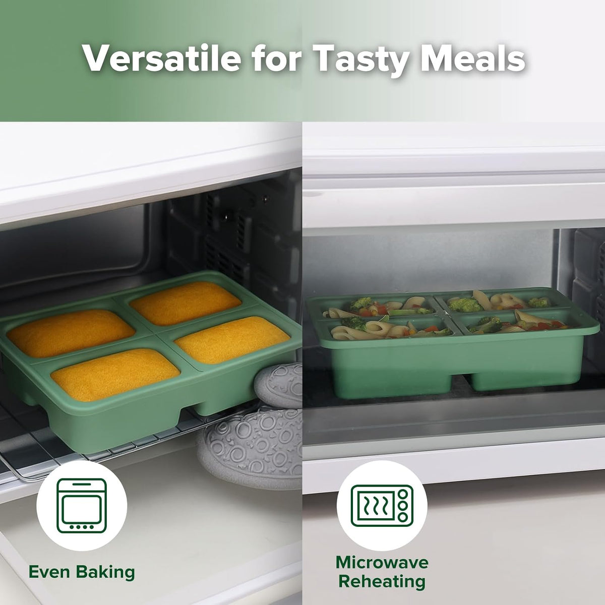Sturdy Silicone Freezer Tray with Lid – Soup & Meal Prep Tray, 1 Cup Portion Cubes for Food Storage, Leak-Proof BPA-Free Mold, Easy Release