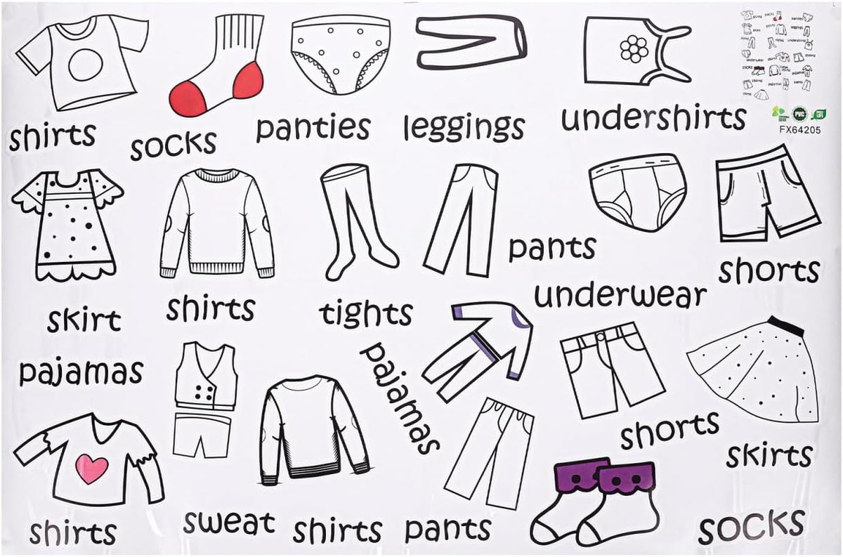 Dresser Clothing Labels, Baby Drawer Clothing Sort Labels Removable Clothes Classification Sticker Peel and Stick Clothes Organizer Sticker for Kids Room Wardrobe Closet Drawer (40 × 60cm)