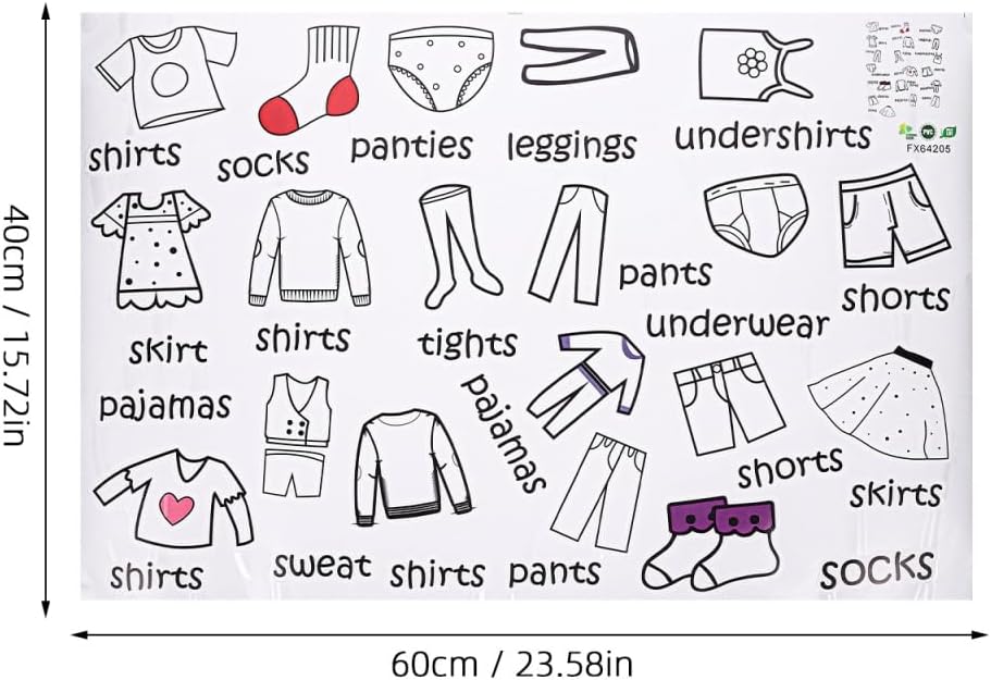 Dresser Clothing Labels, Baby Drawer Clothing Sort Labels Removable Clothes Classification Sticker Peel and Stick Clothes Organizer Sticker for Kids Room Wardrobe Closet Drawer (40 × 60cm)
