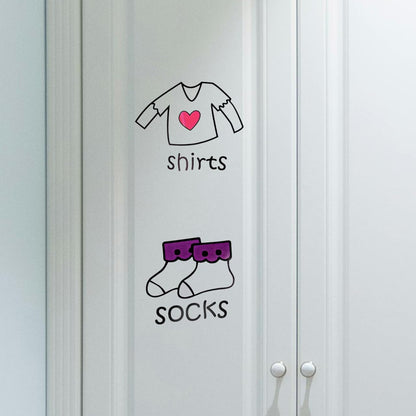 Dresser Clothing Labels, Baby Drawer Clothing Sort Labels Removable Clothes Classification Sticker Peel and Stick Clothes Organizer Sticker for Kids Room Wardrobe Closet Drawer (40 × 60cm)
