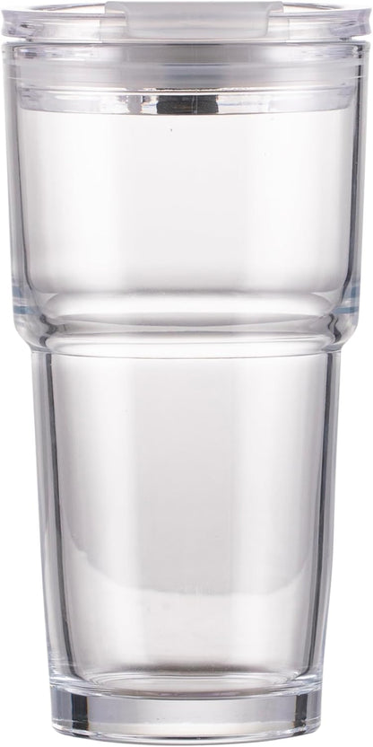 15oz Glass Iced Coffee Cup With Lid And Straw, Reusable Transparent Travel Water Cup, Suitable For Home, Office, And Outdoor Use