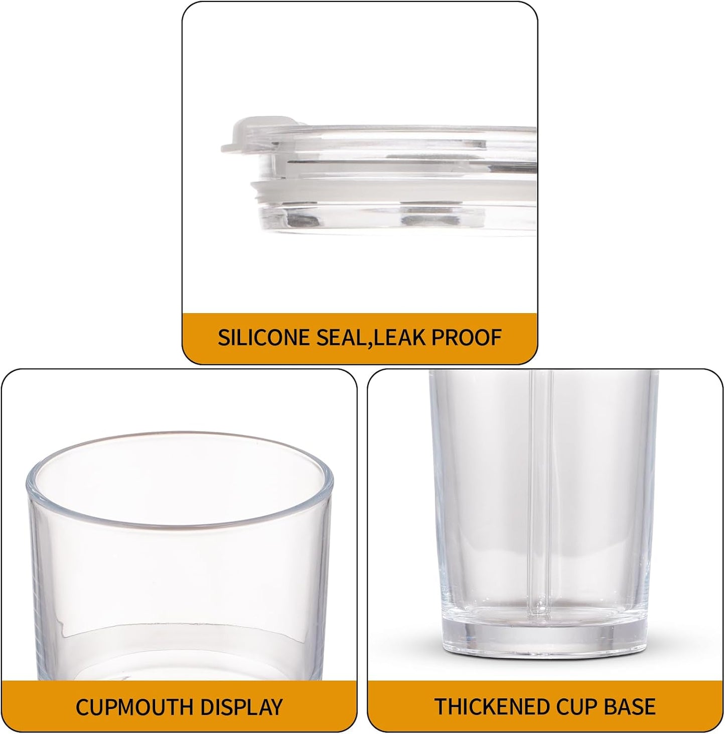 15oz Glass Iced Coffee Cup With Lid And Straw, Reusable Transparent Travel Water Cup, Suitable For Home, Office, And Outdoor Use
