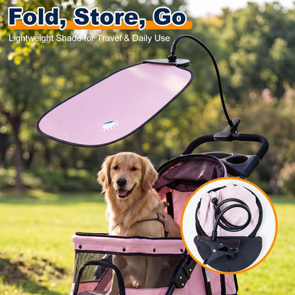 Clip-on Stroller Sun Shade, 24.4'' x 14.2'' with Adjustable Universal Clamp Blocks Light, Glare, Disturbances Clip on Side Panel Shade UV Protection for Strollers, Pet Strollers, Car Windows