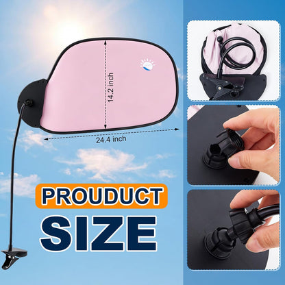 Clip-on Stroller Sun Shade, 24.4'' x 14.2'' with Adjustable Universal Clamp Blocks Light, Glare, Disturbances Clip on Side Panel Shade UV Protection for Strollers, Pet Strollers, Car Windows