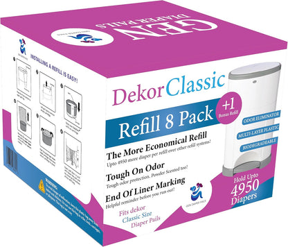 Diaper Pail Refills Compatible with Dekor CLASSIC, 5 Pack