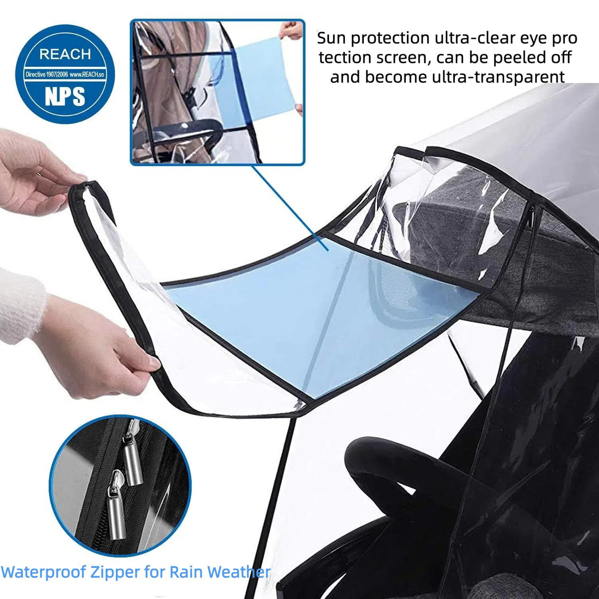 Stroller Rain Cover, Bassinet Rain Cover, Winter Stroller Cover, Universal Baby Travel Weather Shield, Breathable, Windproof, Snowproof