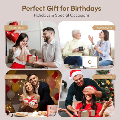 Coffee Cup Warmer & Mug Set, 1℉ Precise Temp Control Mug Warmer | Auto Shut Off, Infrared Sensor, Dual Temp Display, ℉/℃ Optional, 15oz Mug with Spoon & Lid Included, Gifts for Men Women