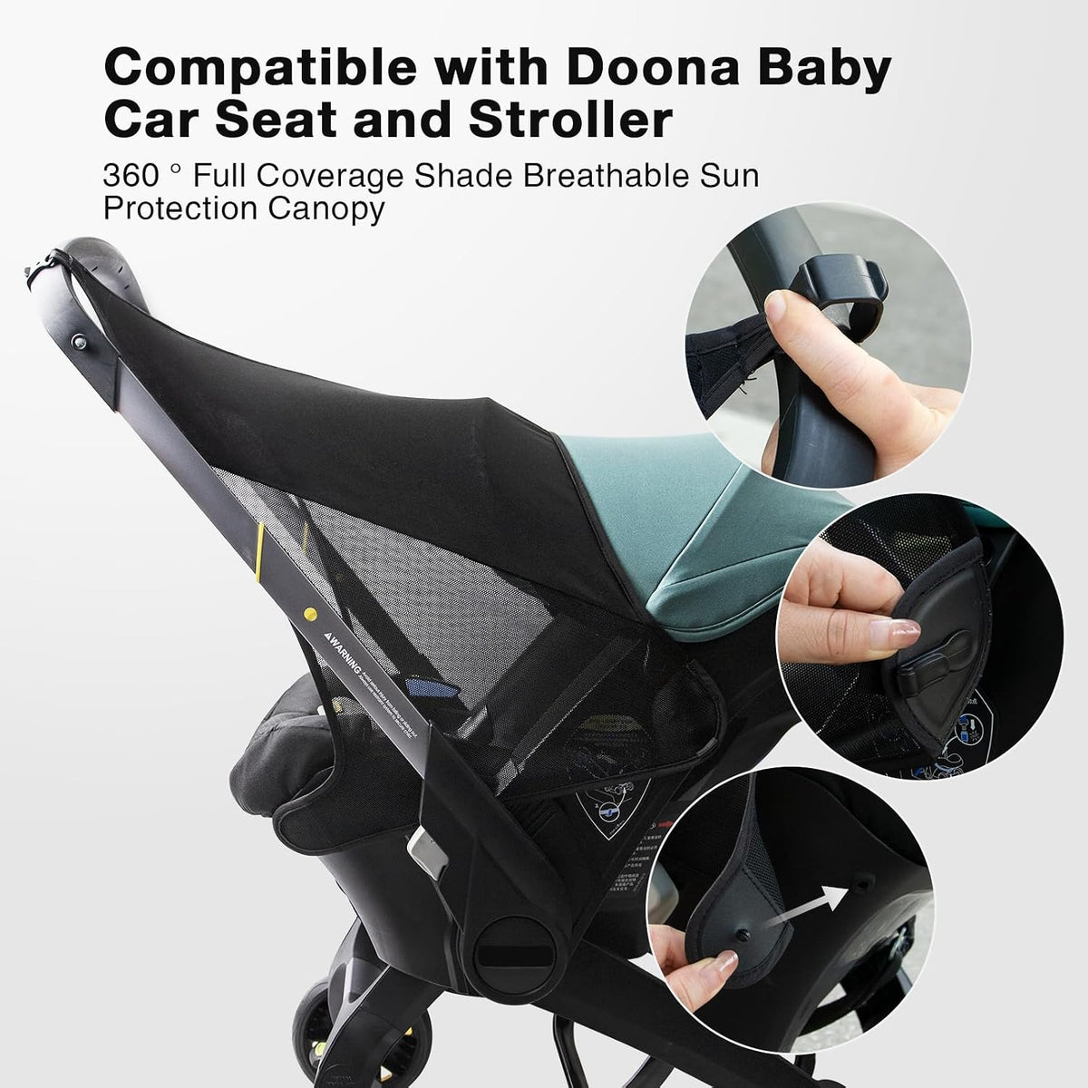 Stroller Sun Shade, Functional Sun Protection Extension Compatible with Doona car seat Stroller & Mosquito Net for Stroller, Compatible with Doona Stroller