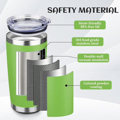 20oz Stainless Steel Travel Coffee Tumbler,Silver | Travel Coffee Mug,Spill-proof Lid,Double Wall,BPA-free Travel Cups,Insulated Cup Fits Car Cupholders