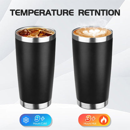 20oz Stainless Steel Travel Coffee Tumbler,Silver | Travel Coffee Mug,Spill-proof Lid,Double Wall,BPA-free Travel Cups,Insulated Cup Fits Car Cupholders
