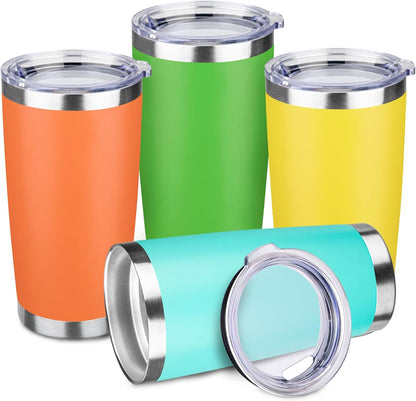20oz Stainless Steel Travel Coffee Tumbler,Silver | Travel Coffee Mug,Spill-proof Lid,Double Wall,BPA-free Travel Cups,Insulated Cup Fits Car Cupholders