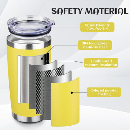 20oz Stainless Steel Travel Coffee Tumbler,Silver | Travel Coffee Mug,Spill-proof Lid,Double Wall,BPA-free Travel Cups,Insulated Cup Fits Car Cupholders