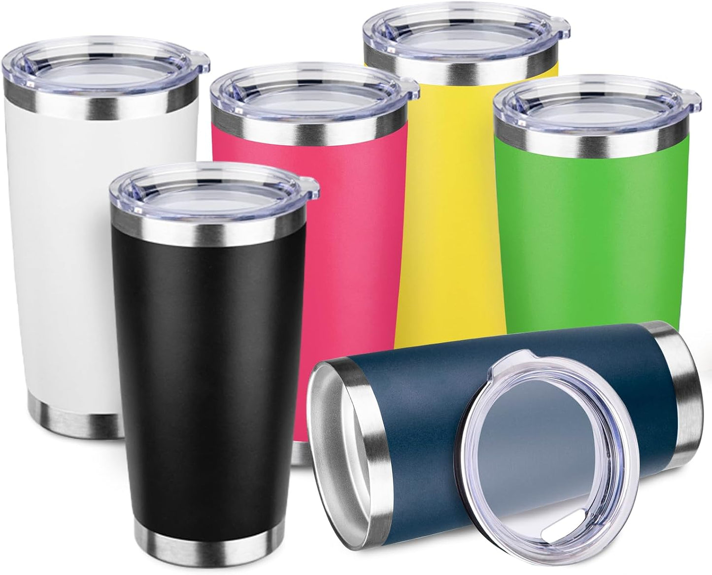 20oz Stainless Steel Travel Coffee Tumbler,Silver | Travel Coffee Mug,Spill-proof Lid,Double Wall,BPA-free Travel Cups,Insulated Cup Fits Car Cupholders