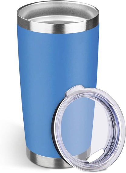20oz Stainless Steel Travel Coffee Tumbler,Silver | Travel Coffee Mug,Spill-proof Lid,Double Wall,BPA-free Travel Cups,Insulated Cup Fits Car Cupholders