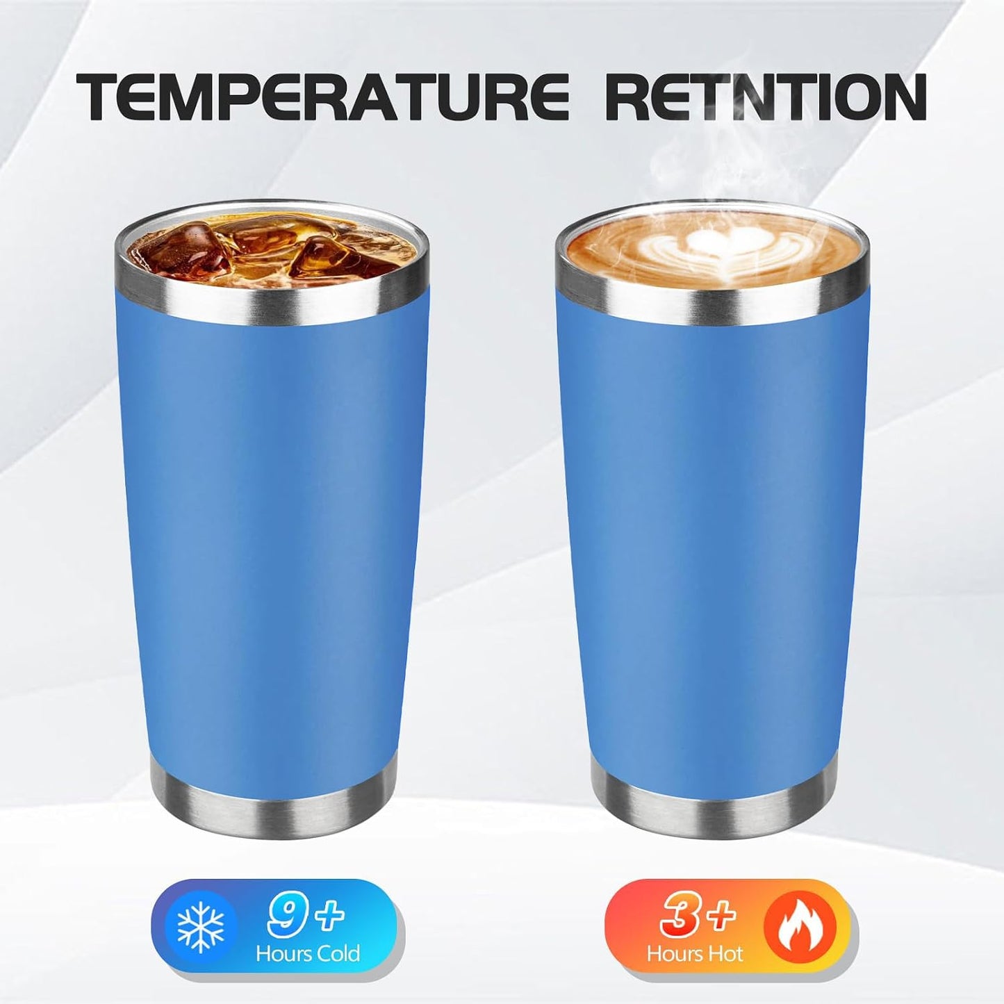 20oz Stainless Steel Travel Coffee Tumbler,Silver | Travel Coffee Mug,Spill-proof Lid,Double Wall,BPA-free Travel Cups,Insulated Cup Fits Car Cupholders