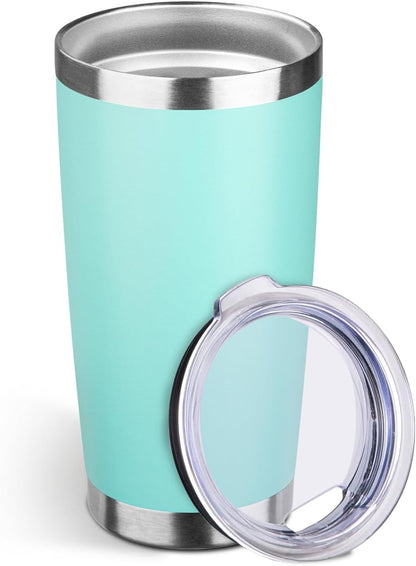 20oz Stainless Steel Travel Coffee Tumbler,Silver | Travel Coffee Mug,Spill-proof Lid,Double Wall,BPA-free Travel Cups,Insulated Cup Fits Car Cupholders