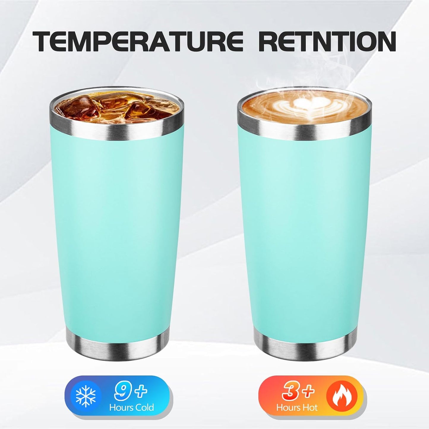 20oz Stainless Steel Travel Coffee Tumbler,Silver | Travel Coffee Mug,Spill-proof Lid,Double Wall,BPA-free Travel Cups,Insulated Cup Fits Car Cupholders