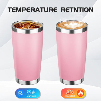 20oz Stainless Steel Travel Coffee Tumbler,Silver | Travel Coffee Mug,Spill-proof Lid,Double Wall,BPA-free Travel Cups,Insulated Cup Fits Car Cupholders