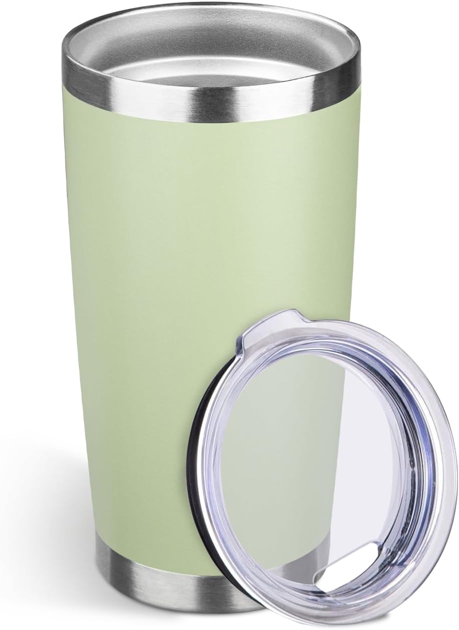 20oz Stainless Steel Travel Coffee Tumbler,Silver | Travel Coffee Mug,Spill-proof Lid,Double Wall,BPA-free Travel Cups,Insulated Cup Fits Car Cupholders