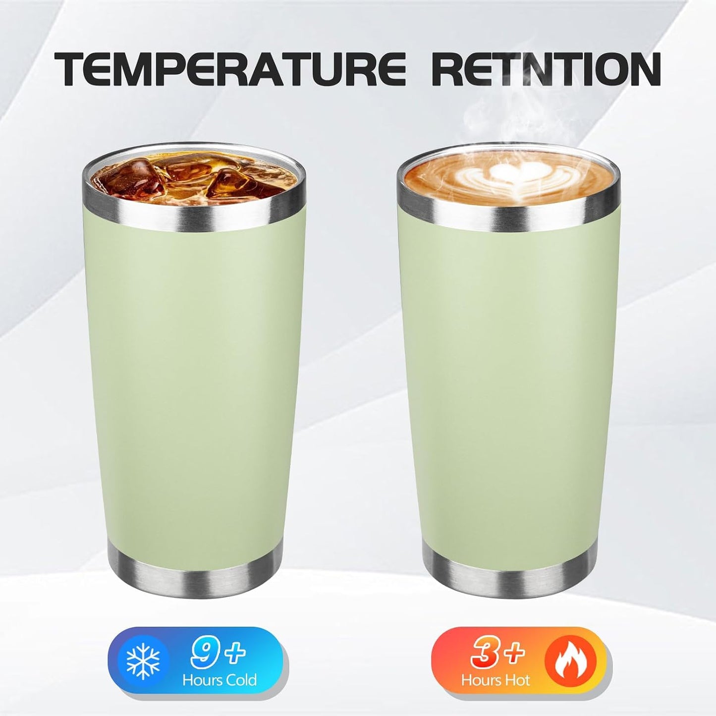 20oz Stainless Steel Travel Coffee Tumbler,Silver | Travel Coffee Mug,Spill-proof Lid,Double Wall,BPA-free Travel Cups,Insulated Cup Fits Car Cupholders