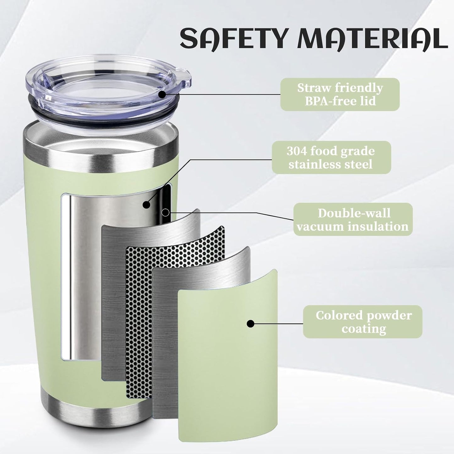 20oz Stainless Steel Travel Coffee Tumbler,Silver | Travel Coffee Mug,Spill-proof Lid,Double Wall,BPA-free Travel Cups,Insulated Cup Fits Car Cupholders