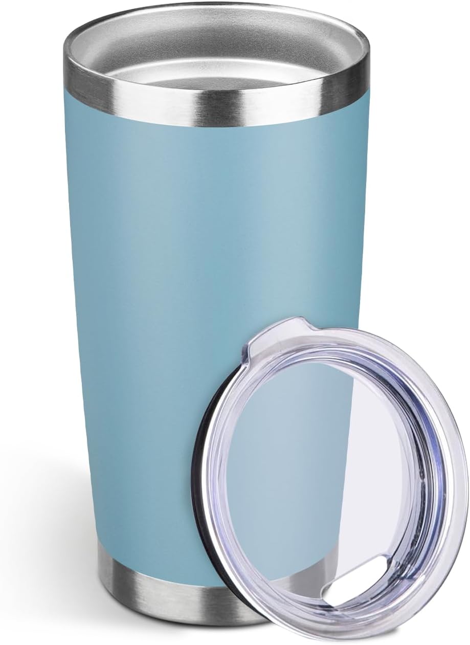 20oz Stainless Steel Travel Coffee Tumbler,Silver | Travel Coffee Mug,Spill-proof Lid,Double Wall,BPA-free Travel Cups,Insulated Cup Fits Car Cupholders