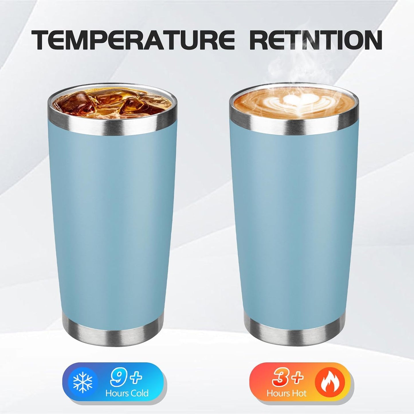 20oz Stainless Steel Travel Coffee Tumbler,Silver | Travel Coffee Mug,Spill-proof Lid,Double Wall,BPA-free Travel Cups,Insulated Cup Fits Car Cupholders