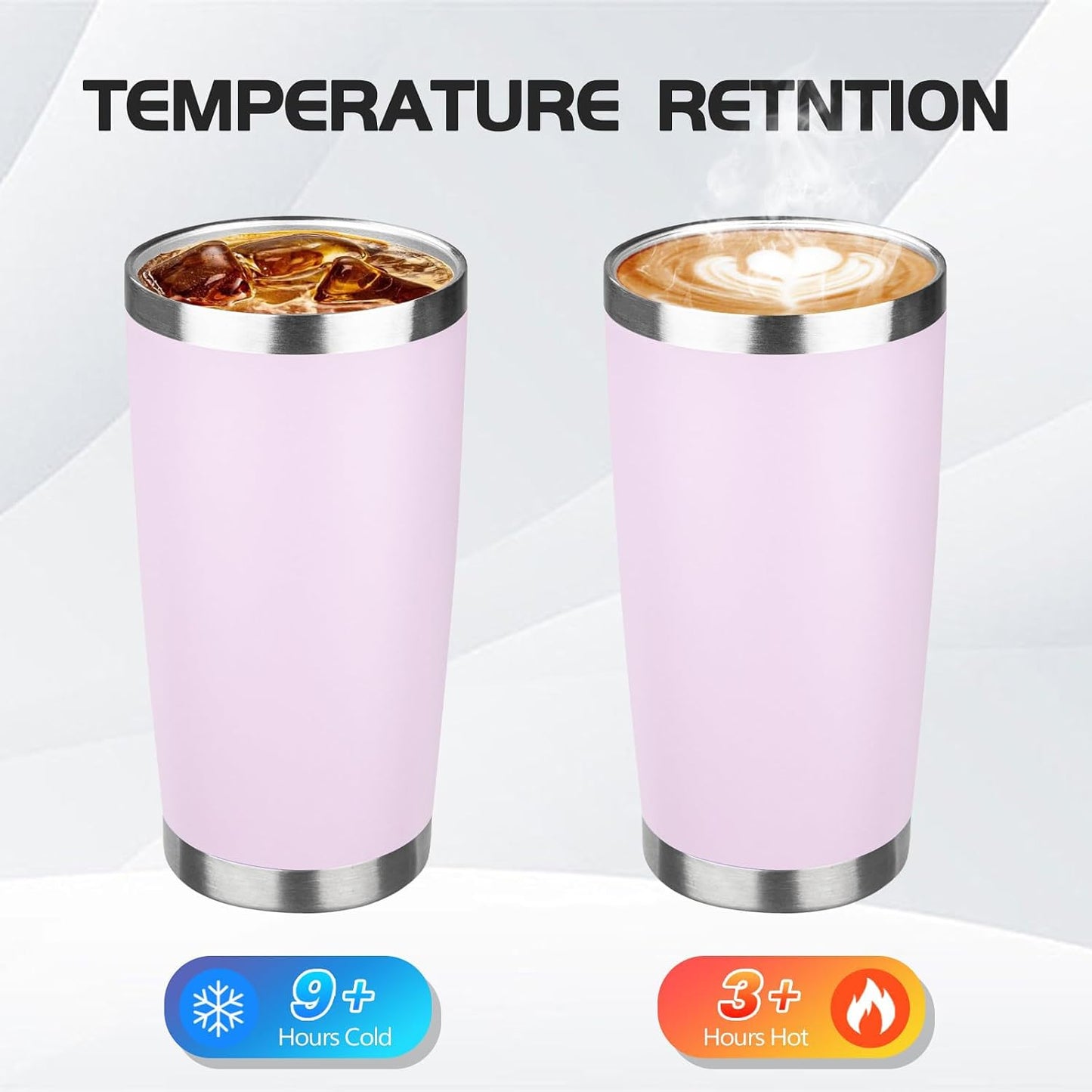 20oz Stainless Steel Travel Coffee Tumbler,Silver | Travel Coffee Mug,Spill-proof Lid,Double Wall,BPA-free Travel Cups,Insulated Cup Fits Car Cupholders