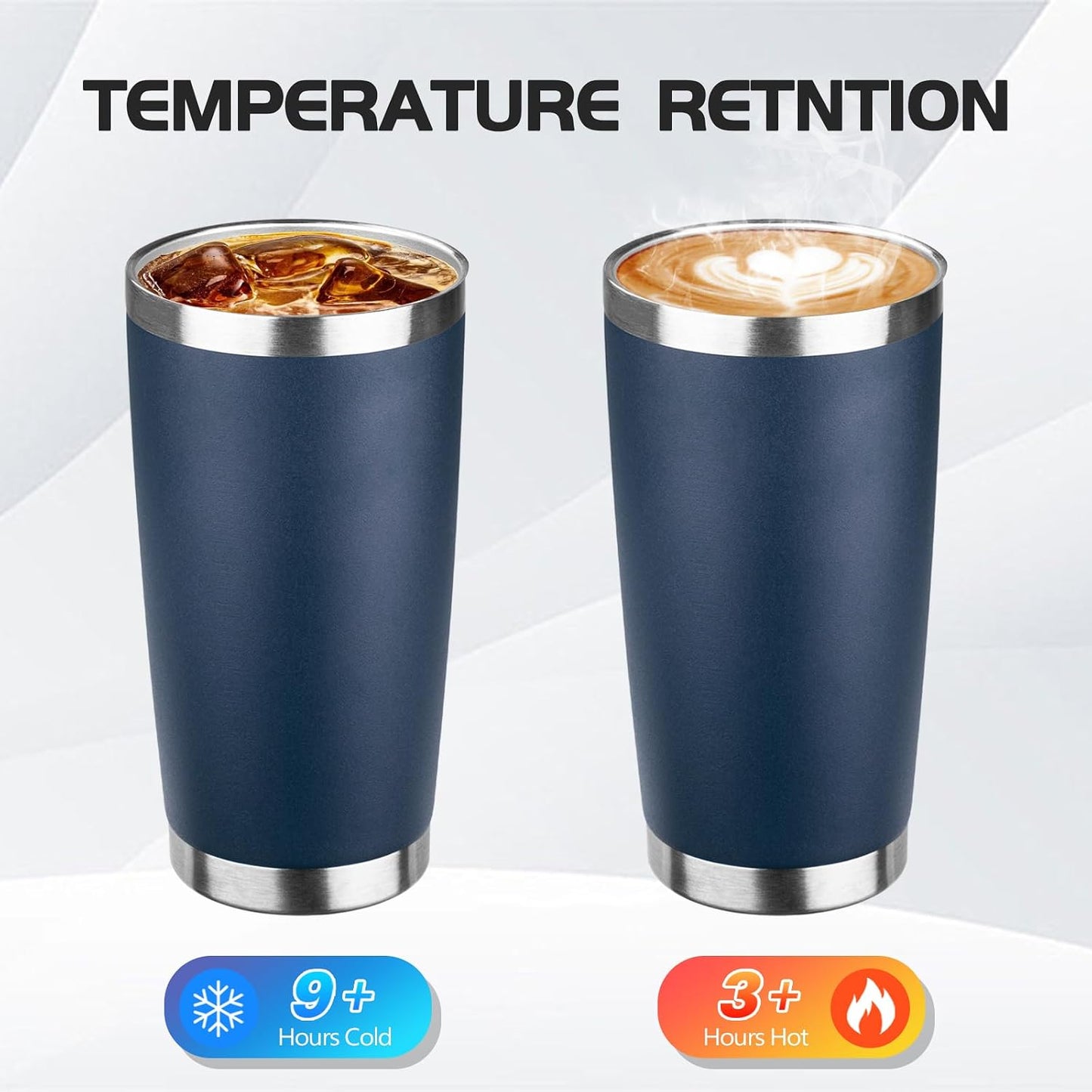 20oz Stainless Steel Travel Coffee Tumbler,Silver | Travel Coffee Mug,Spill-proof Lid,Double Wall,BPA-free Travel Cups,Insulated Cup Fits Car Cupholders