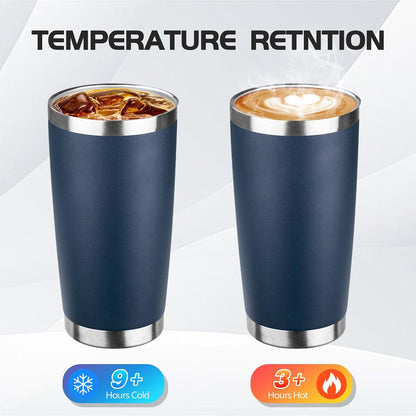 20oz Stainless Steel Travel Coffee Tumbler,Silver | Travel Coffee Mug,Spill-proof Lid,Double Wall,BPA-free Travel Cups,Insulated Cup Fits Car Cupholders