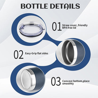 20oz Stainless Steel Travel Coffee Tumbler,Silver | Travel Coffee Mug,Spill-proof Lid,Double Wall,BPA-free Travel Cups,Insulated Cup Fits Car Cupholders